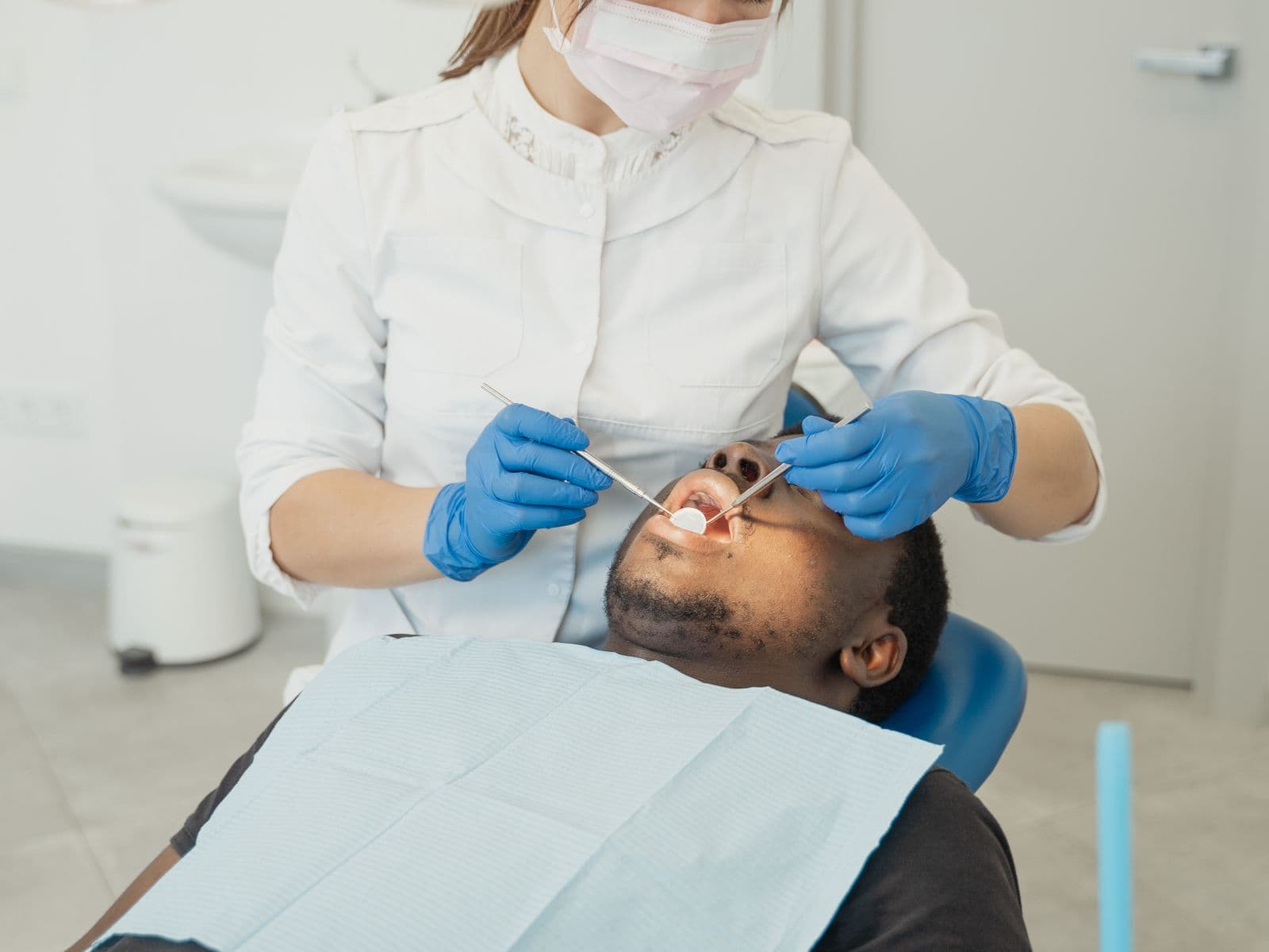 A patient having a routine dental check-up at Fairfield Dental Centre